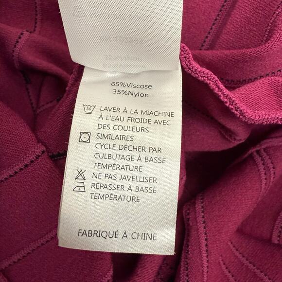 Prabal Gurung Dress Womens 0 Magenta Off the Shoulder Dotted Fit and Flare Knit - Picture 12 of 13